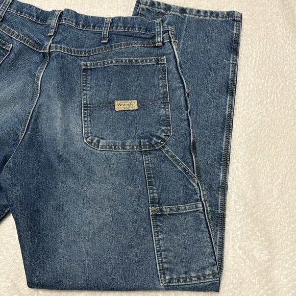 Men's Authentic Wrangler Denim Jeans Carpenter Painter Style Waist 36 Inseam 32 - Picture 5 of 16